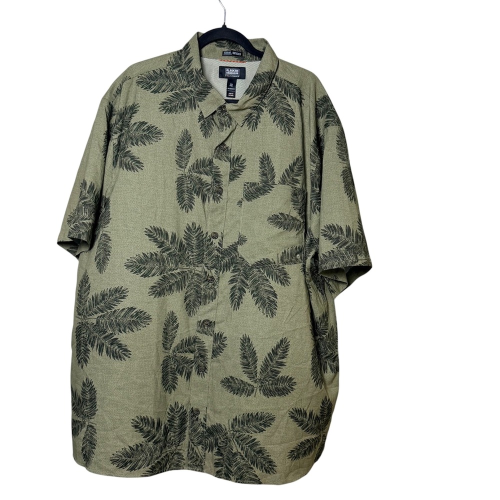 Alaskan Hardgear Duluth Mens 2XL Tall Relaxed Fit Olive Leaf Print Vented Shirt
